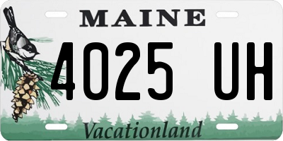 ME license plate 4025UH