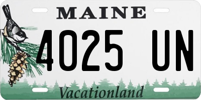 ME license plate 4025UN