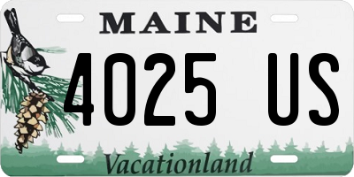 ME license plate 4025US