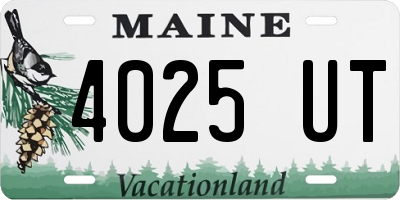 ME license plate 4025UT