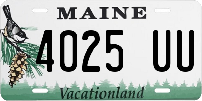 ME license plate 4025UU