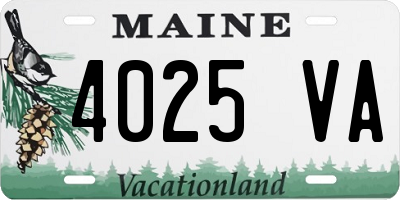 ME license plate 4025VA