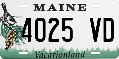 ME license plate 4025VD