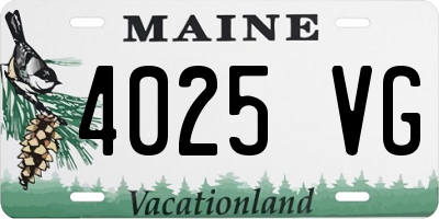 ME license plate 4025VG