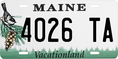 ME license plate 4026TA