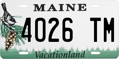 ME license plate 4026TM