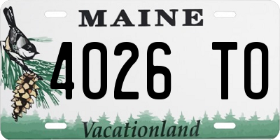 ME license plate 4026TO