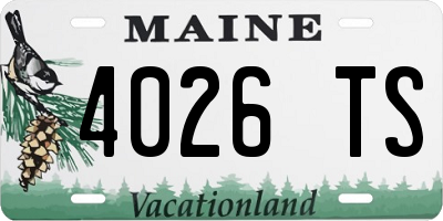 ME license plate 4026TS
