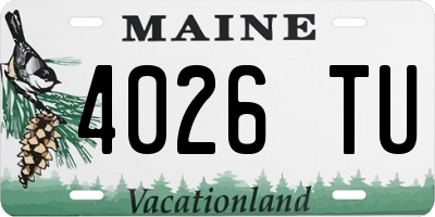 ME license plate 4026TU