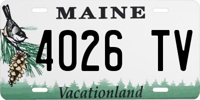ME license plate 4026TV
