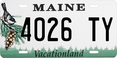 ME license plate 4026TY