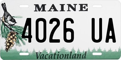 ME license plate 4026UA