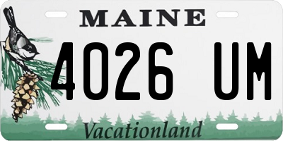ME license plate 4026UM