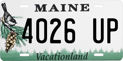 ME license plate 4026UP