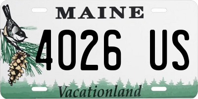 ME license plate 4026US