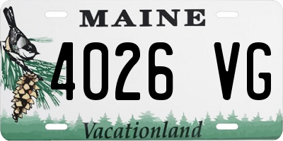 ME license plate 4026VG