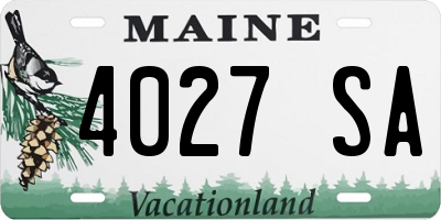 ME license plate 4027SA