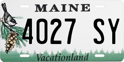 ME license plate 4027SY