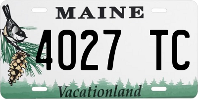 ME license plate 4027TC