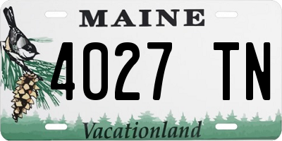 ME license plate 4027TN