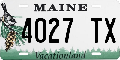 ME license plate 4027TX