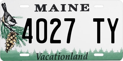 ME license plate 4027TY