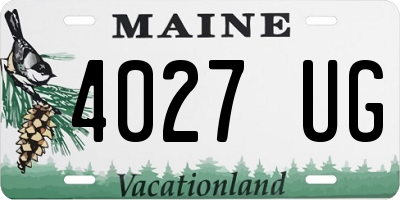 ME license plate 4027UG