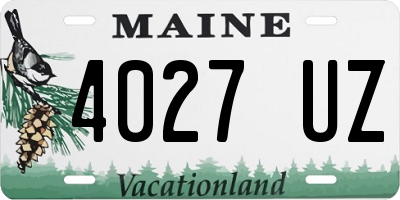 ME license plate 4027UZ