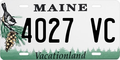 ME license plate 4027VC