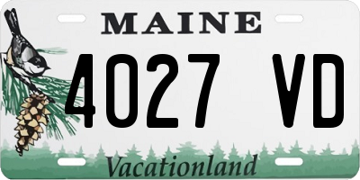 ME license plate 4027VD