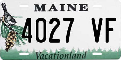 ME license plate 4027VF