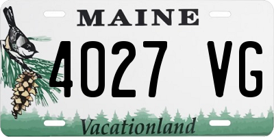 ME license plate 4027VG