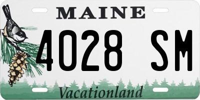 ME license plate 4028SM