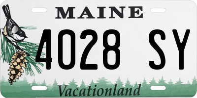 ME license plate 4028SY