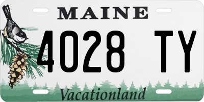 ME license plate 4028TY