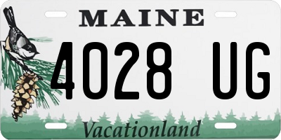 ME license plate 4028UG