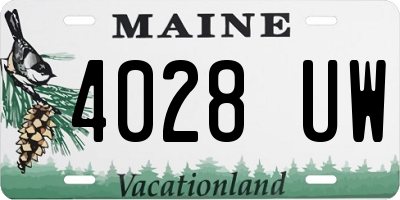 ME license plate 4028UW