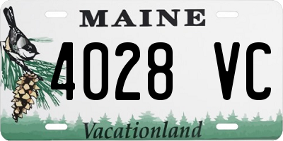 ME license plate 4028VC