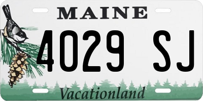 ME license plate 4029SJ