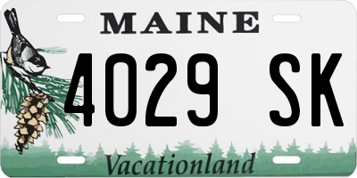 ME license plate 4029SK