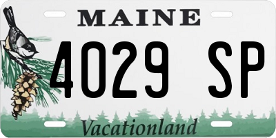 ME license plate 4029SP