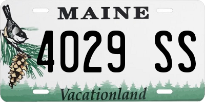 ME license plate 4029SS