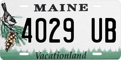 ME license plate 4029UB