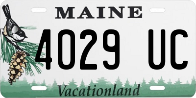 ME license plate 4029UC