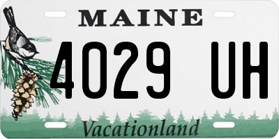 ME license plate 4029UH