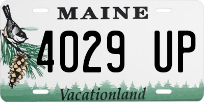 ME license plate 4029UP