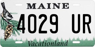ME license plate 4029UR