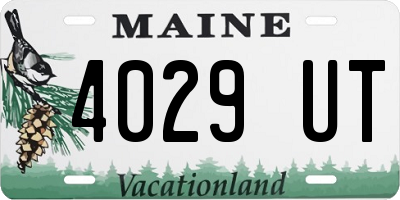 ME license plate 4029UT