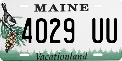 ME license plate 4029UU