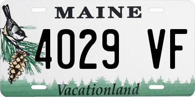 ME license plate 4029VF